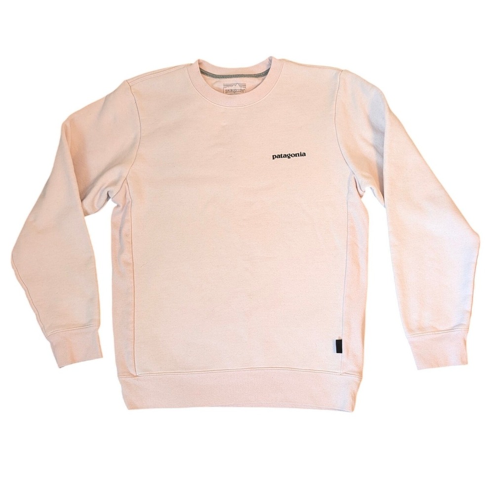 Patagonia Womens S P Logo Uprisal Crew Sweatshirt Pastel Pink Recycled Polyester